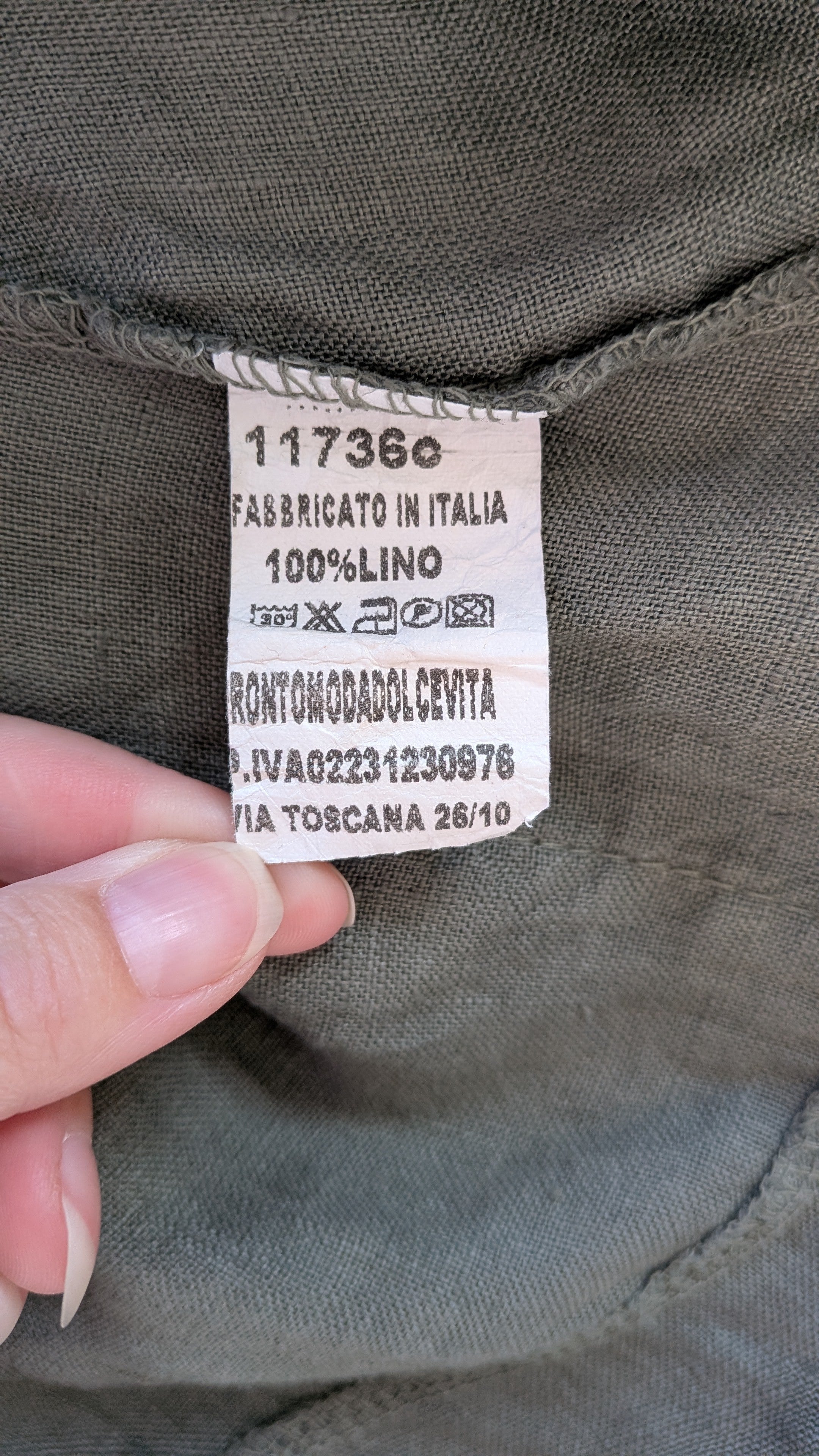 Dolce Vita Italian Linen Top in Khaki One Size
