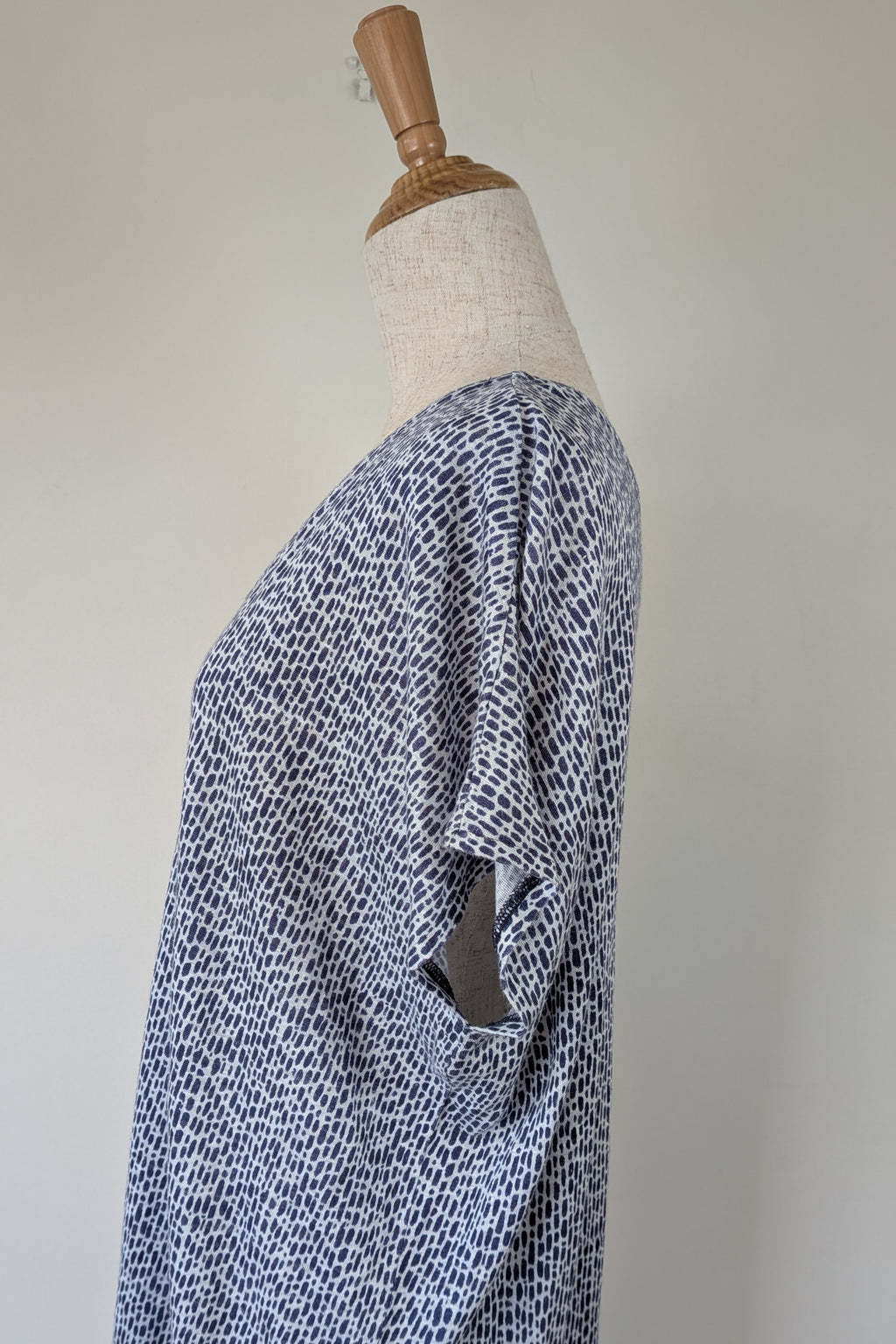 Sportscraft 100% Linen Blue & White Speckled Dress Size 8