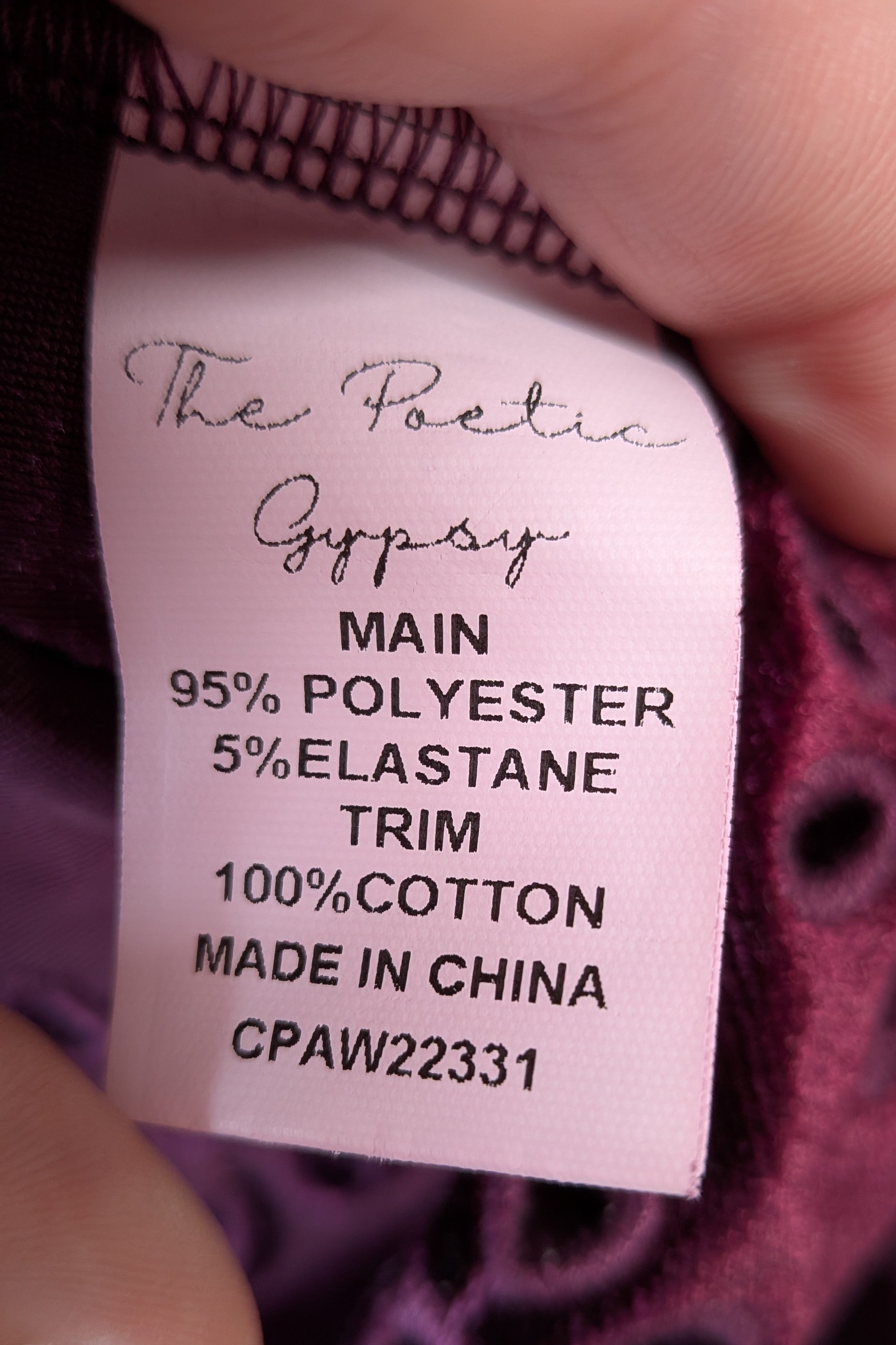 The Poetic Gypsy Burgundy Velvet Top Size 18/20