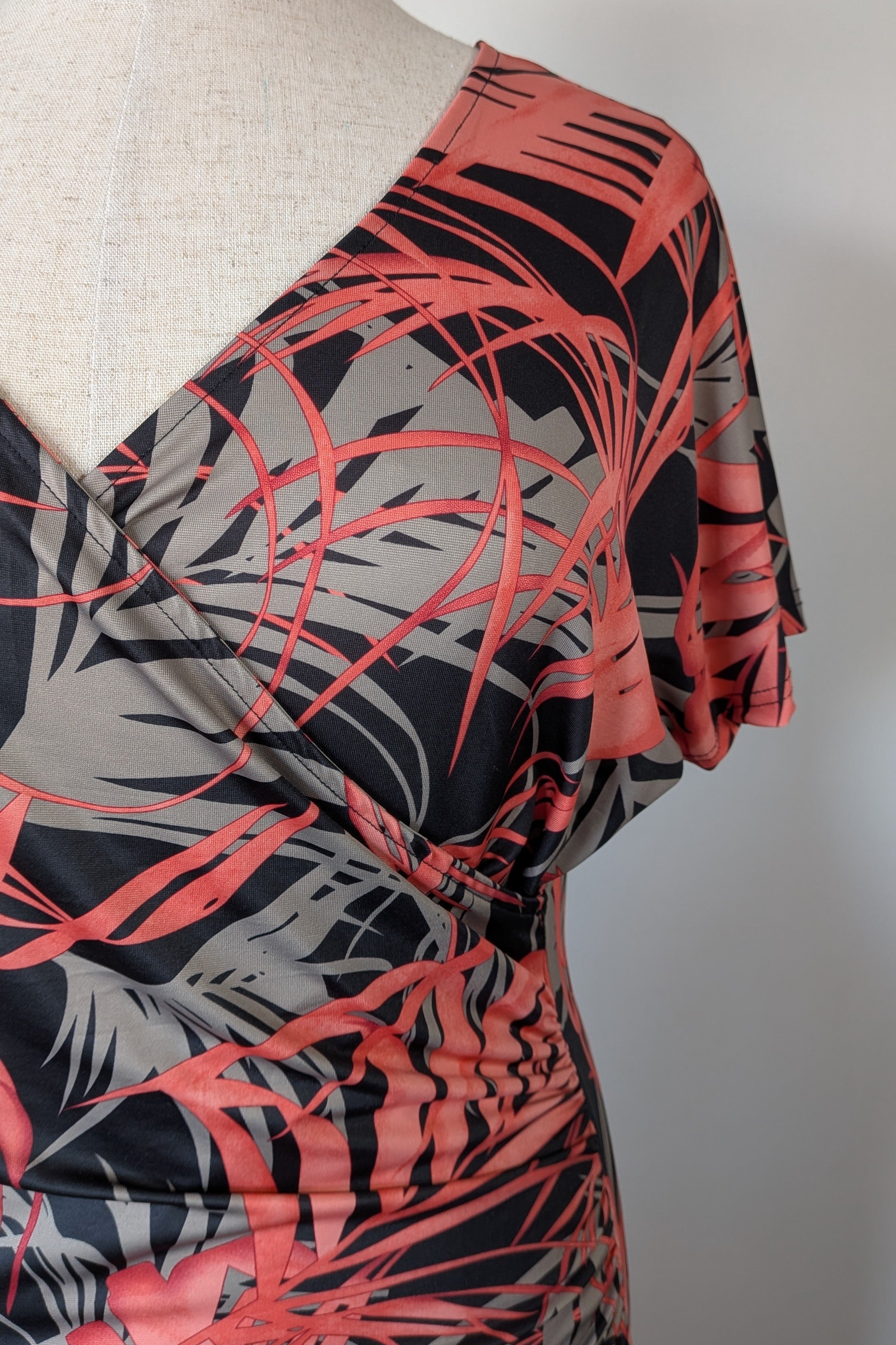 Euroedit Red Print Midi Dress Size 18 Brand New With Tags RRP $159.99