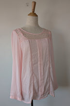 Liz Jordan Designer Collection Rue De Renne Pink Lace Trim Top Size 14 BNWT RRP $99.95