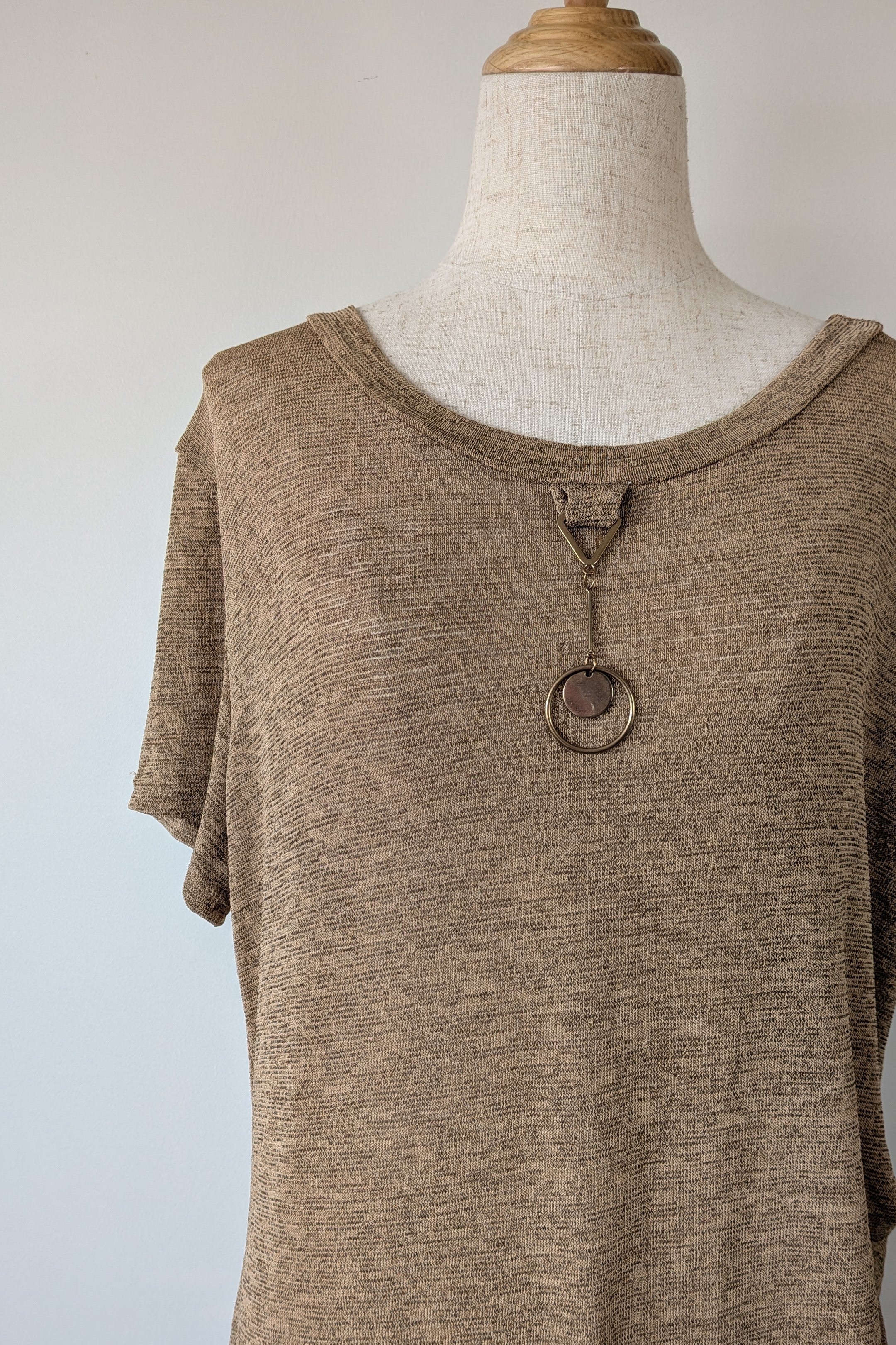 Olla Oh Bronze Side Gather Dress Size M Brand New With Tags