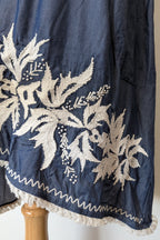 Ruby Yaya Denim Blue Embroidered Kaftan Dress Size M