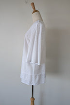Blue Illusion 100% Organic Cotton White Embroidered Bell Sleeve Shirt Size M