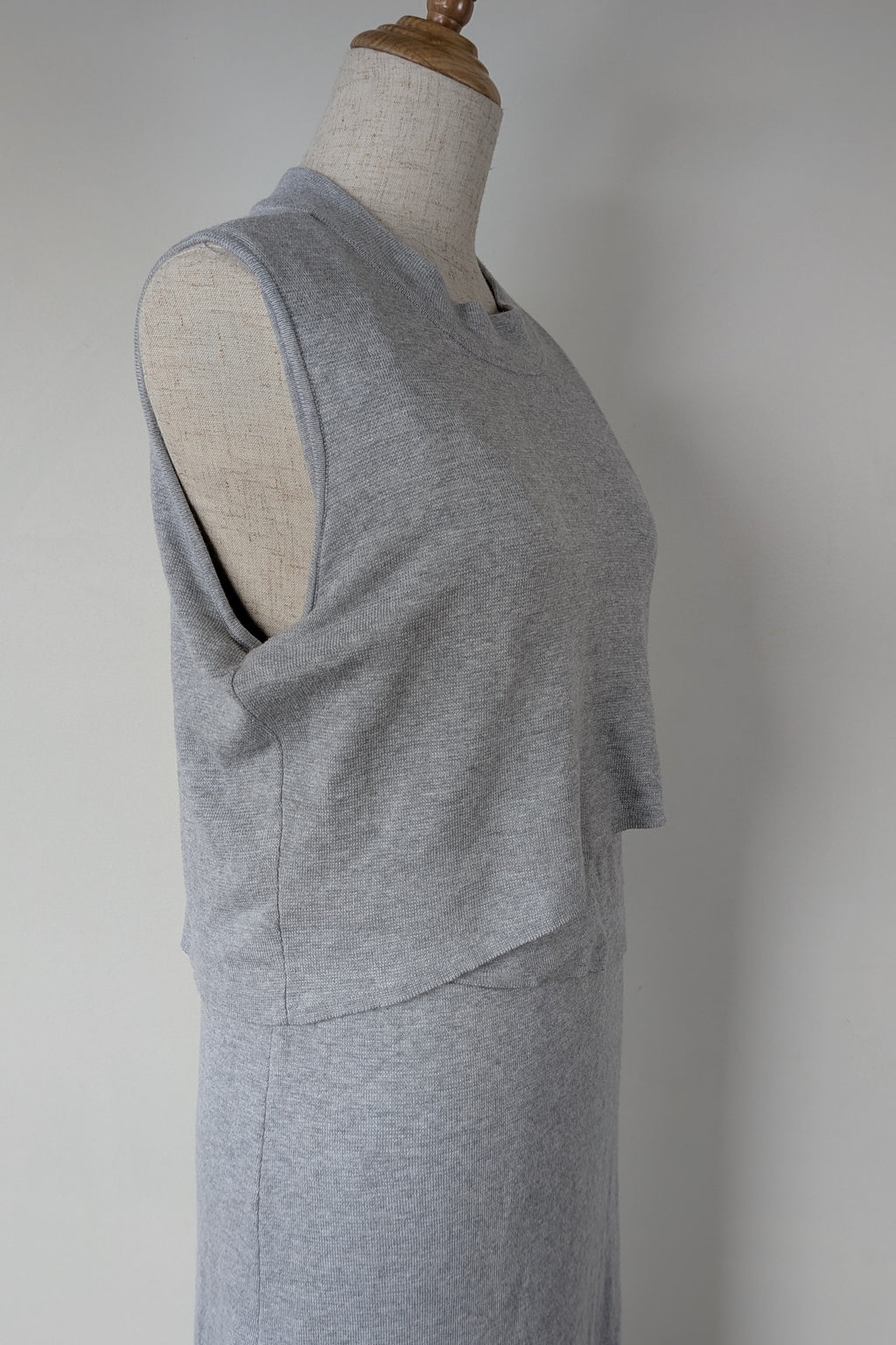 Ripe Maternity Silver Marle Layered Knit Nursing Dress Size M