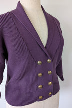 Vintage 80s Casaveen Pure New Wool Purple Cardigan (Made in Tasmania) Size 14