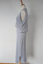 Ripe Maternity Silver Marle Layered Knit Nursing Dress Size M