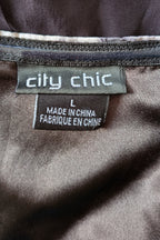 City Chic Strapless Fit and Flare Black Rose Midi Dress Size L