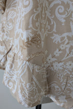 W Lane Linen Blend Beige & White Paisley Print Top Size 10