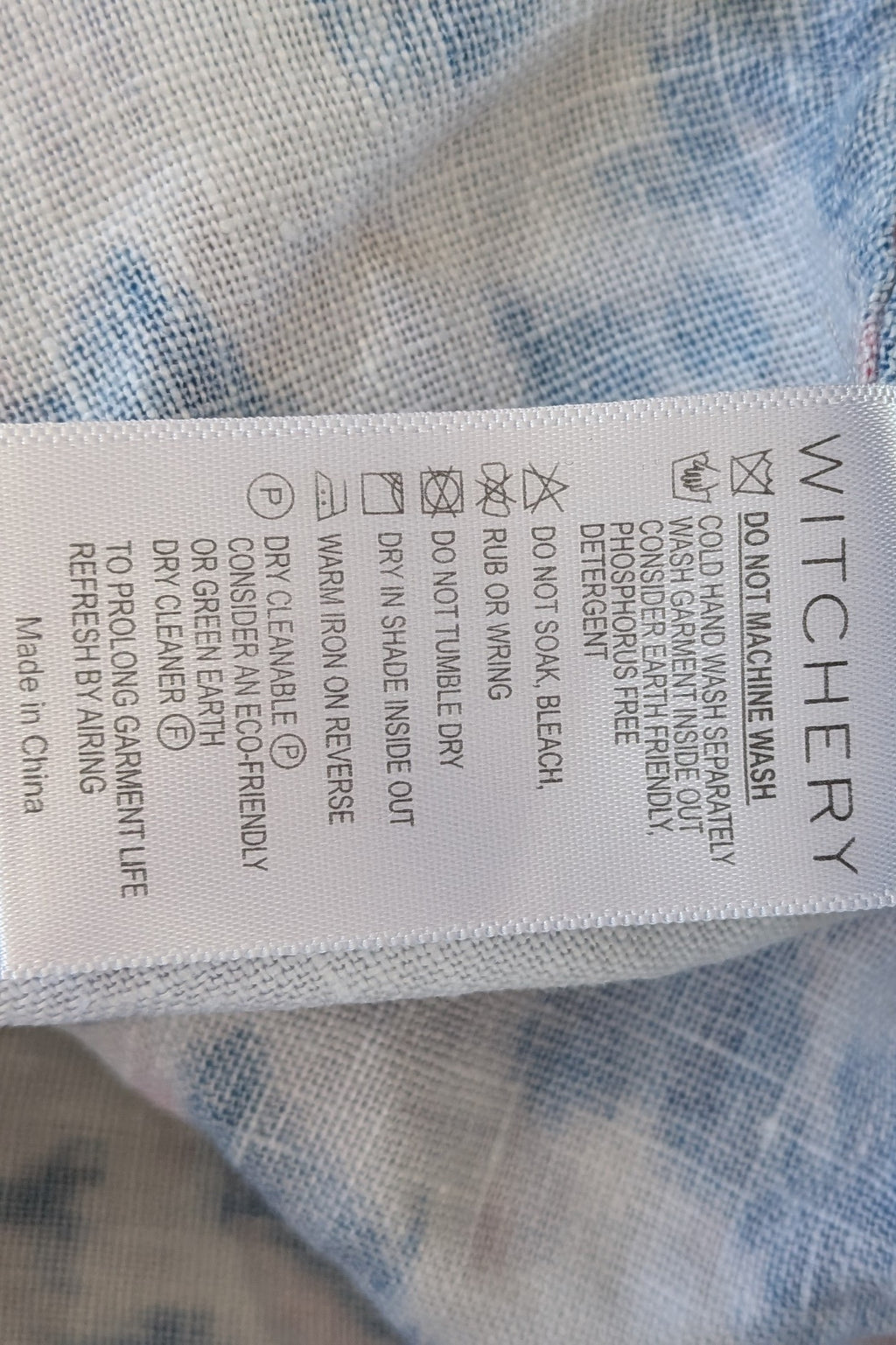 Witchery Linen One Shoulder Watercolour Print Midi Dress with Cut Out Size 16