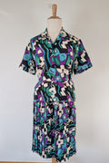 Vintage 80s Styled By Antonia Abstract Pattern Dress Size 16