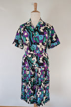 Vintage 80s Styled By Antonia Abstract Pattern Dress Size 16