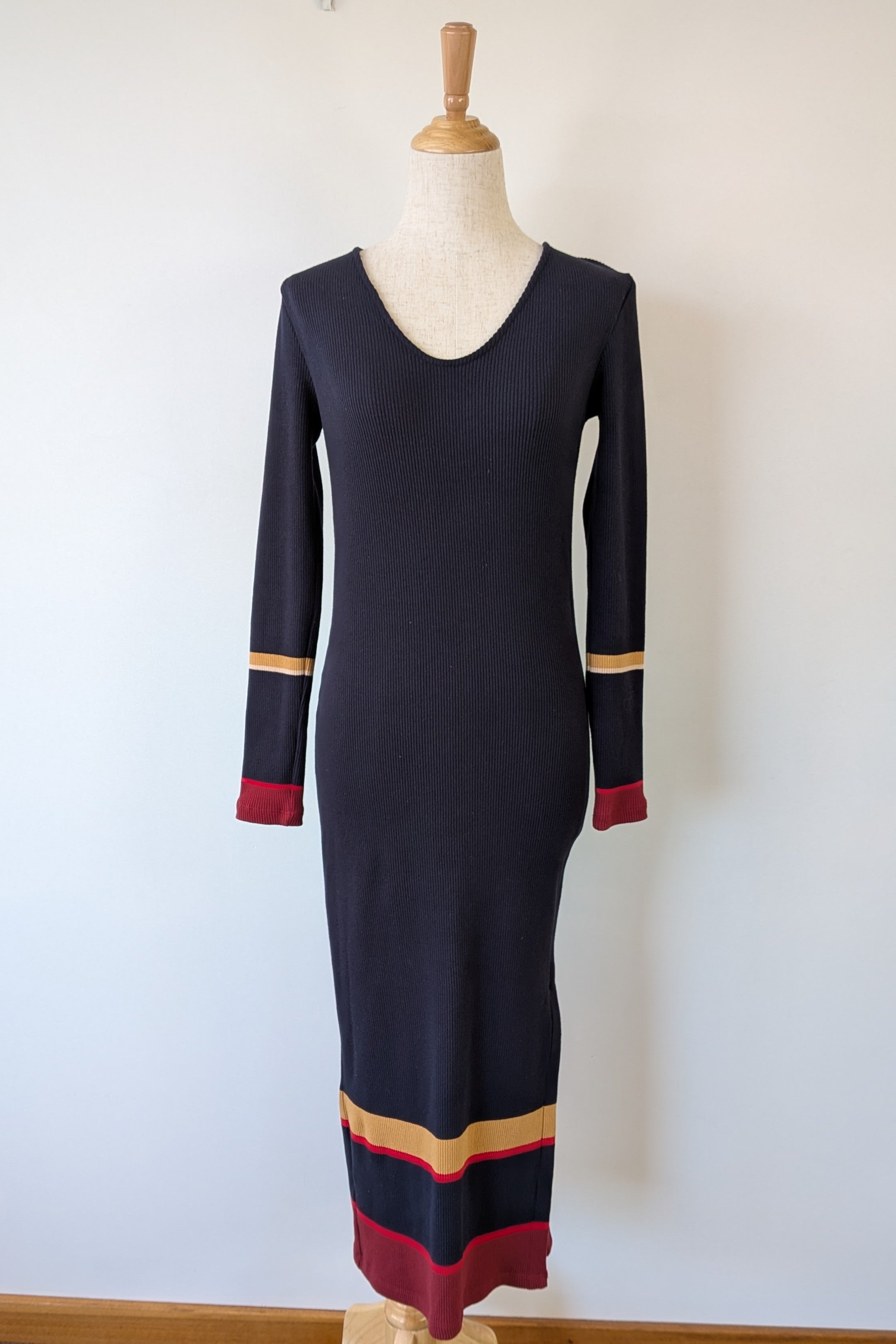 Country Road Multicoloured Scoop Neck Rib Knit Dress Size XS Brand New With Tags RRP $159