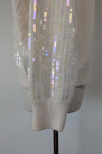 Vine Apparel White Wool Blend Iridescent Sequin Jumper Size M/L