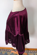 The Poetic Gypsy Burgundy Velvet Top Size 18/20