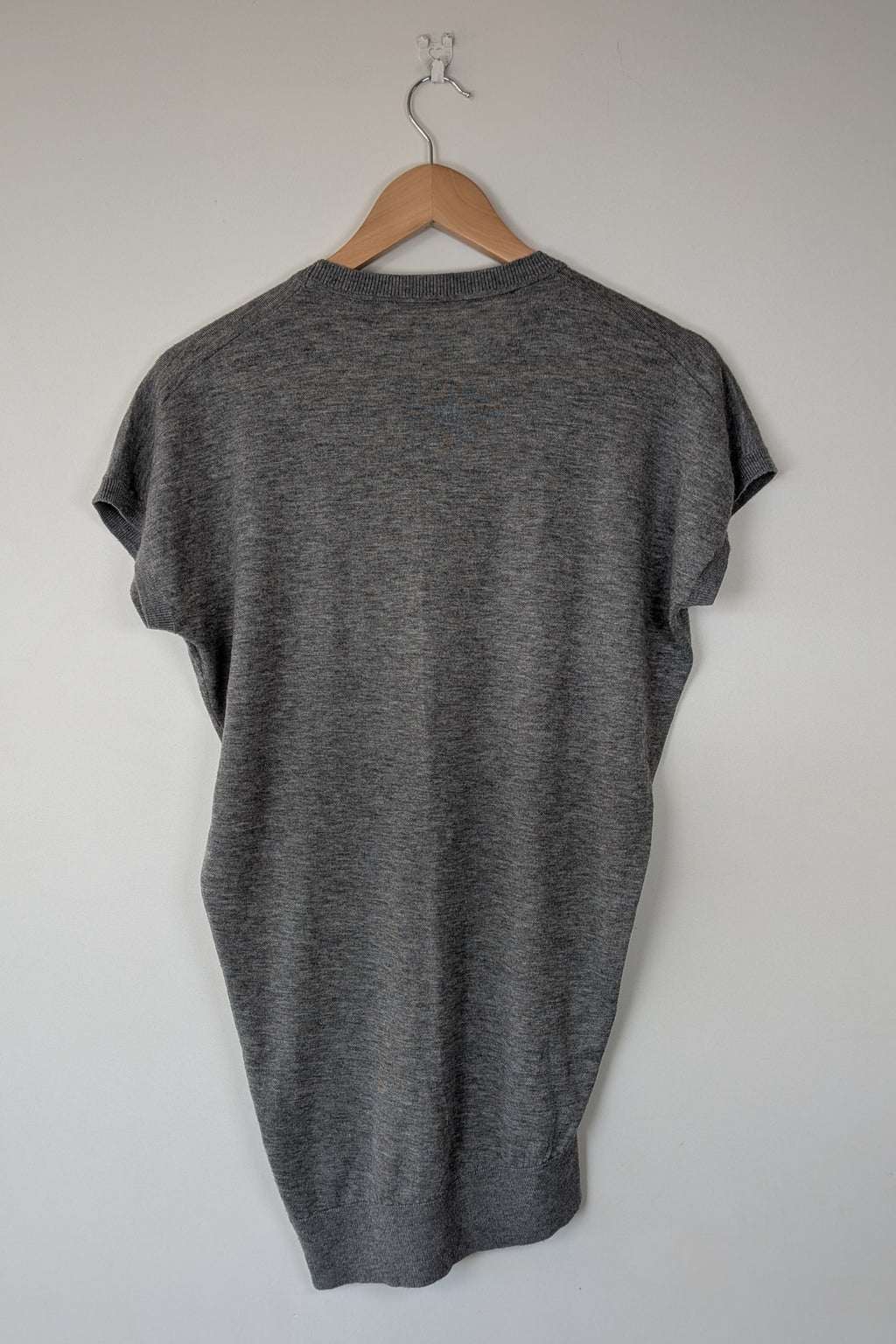 Country Road Grey Merino Wool & Silk Asymmetric Long Knit Top Size XXS