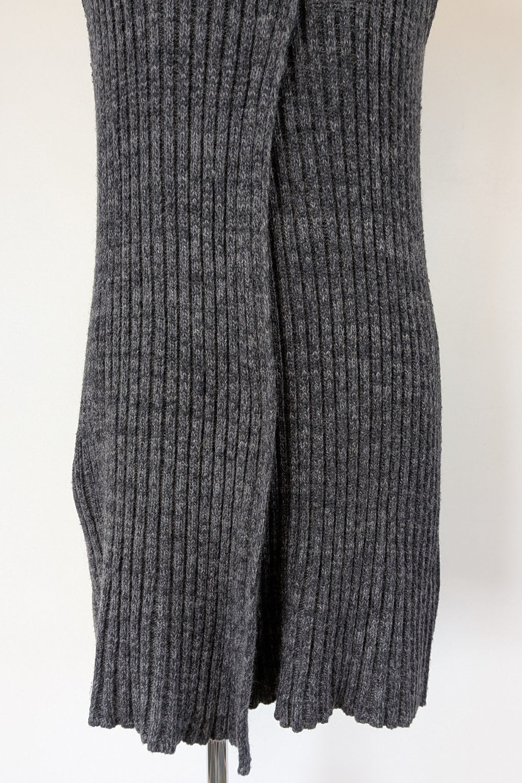 Country Road Grey Wool Cashmere Blend Rib Knit Sleeveless Turtleneck Jumper Size XS