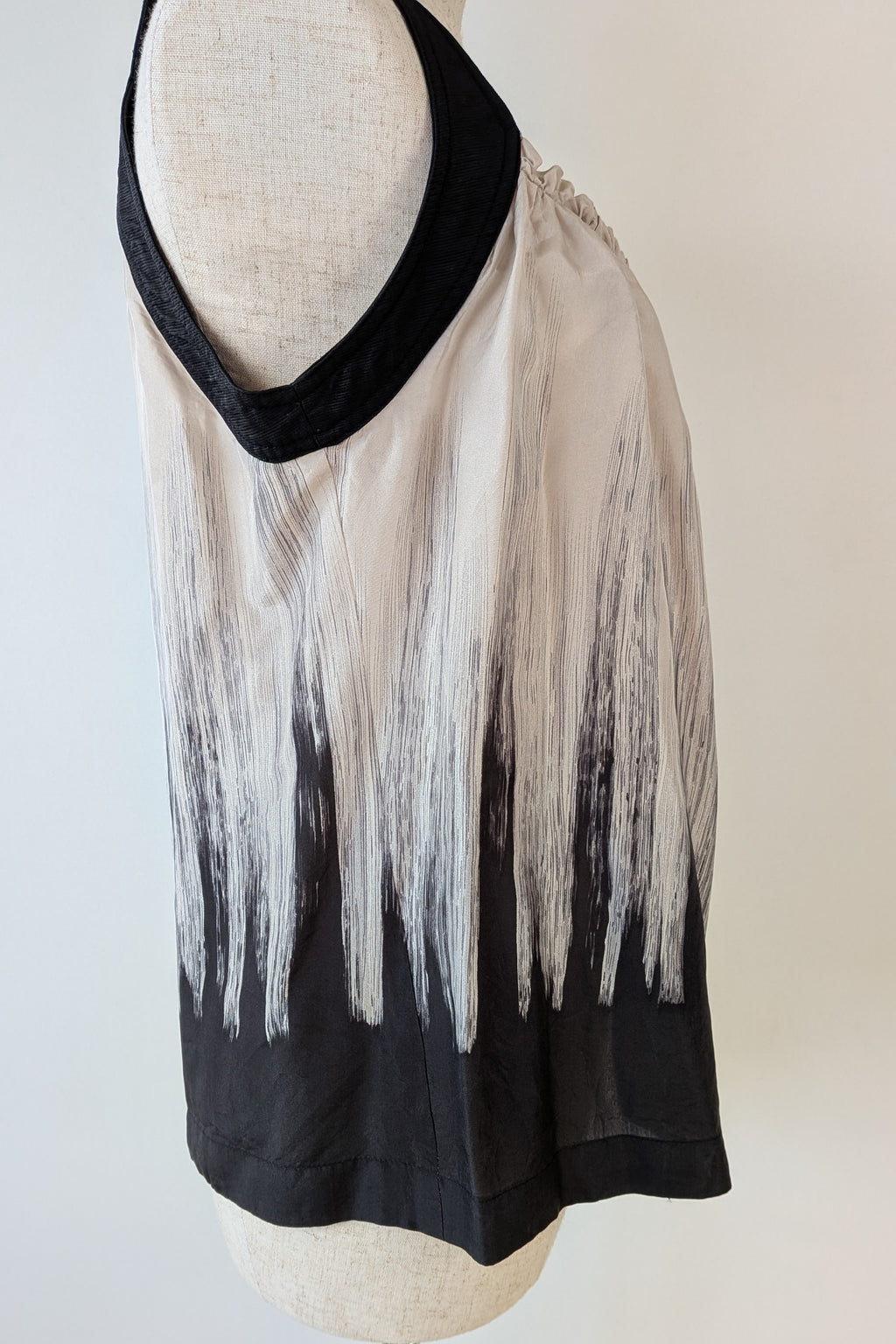 Jane Lamerton Petites Silk Abstract Monochrome Top Size 10