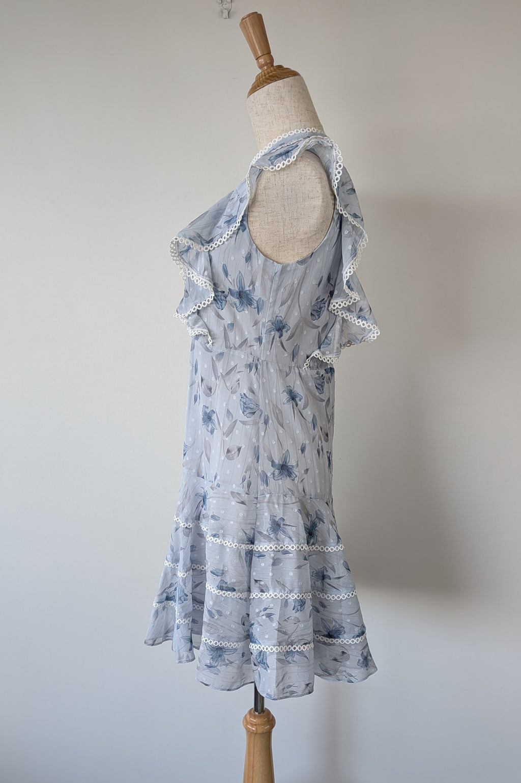 Bardot Junior Sadie Trim Dress in Blue Lily Size 16