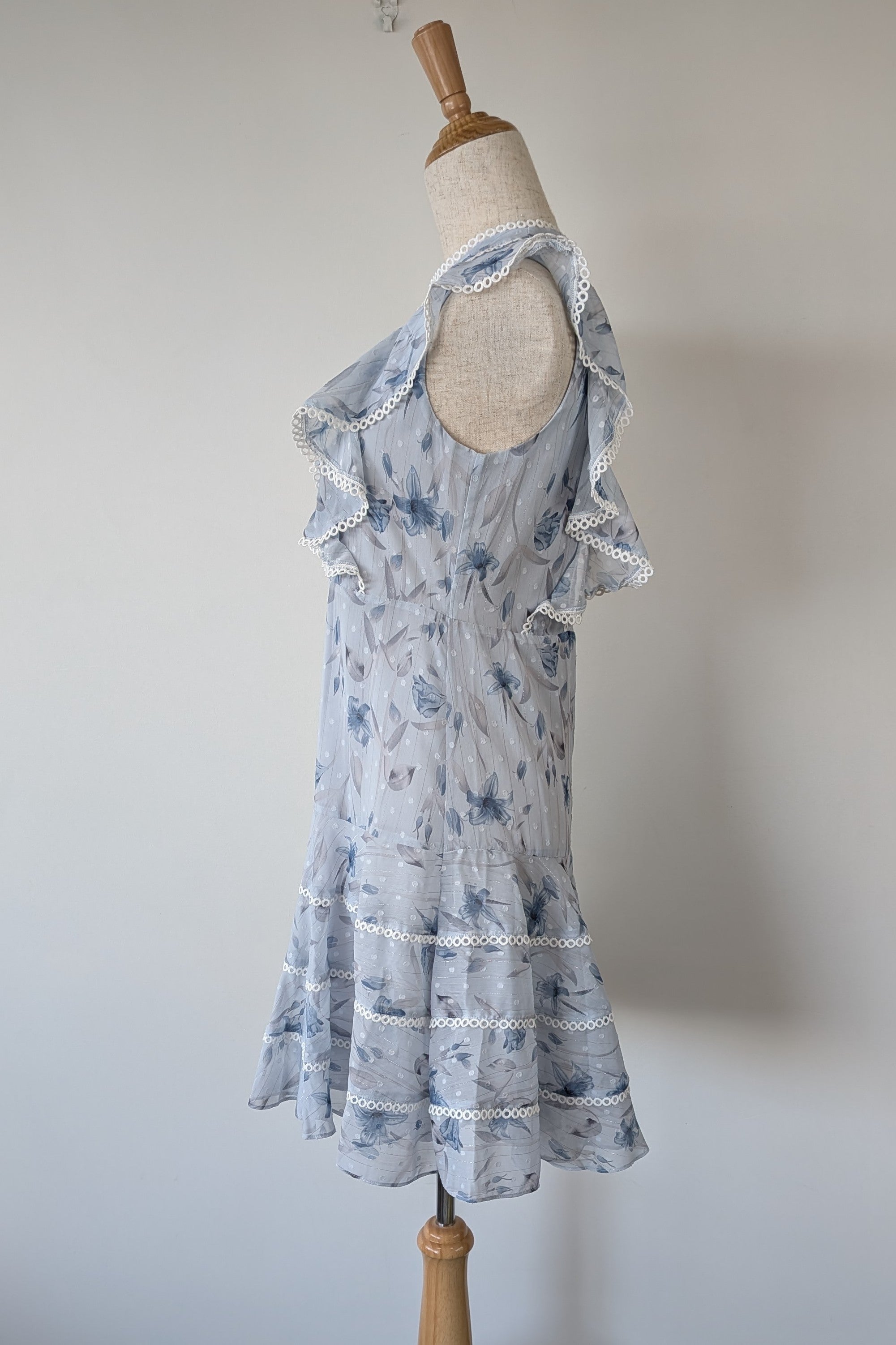 Bardot Junior Sadie Trim Dress in Blue Lily Size 16