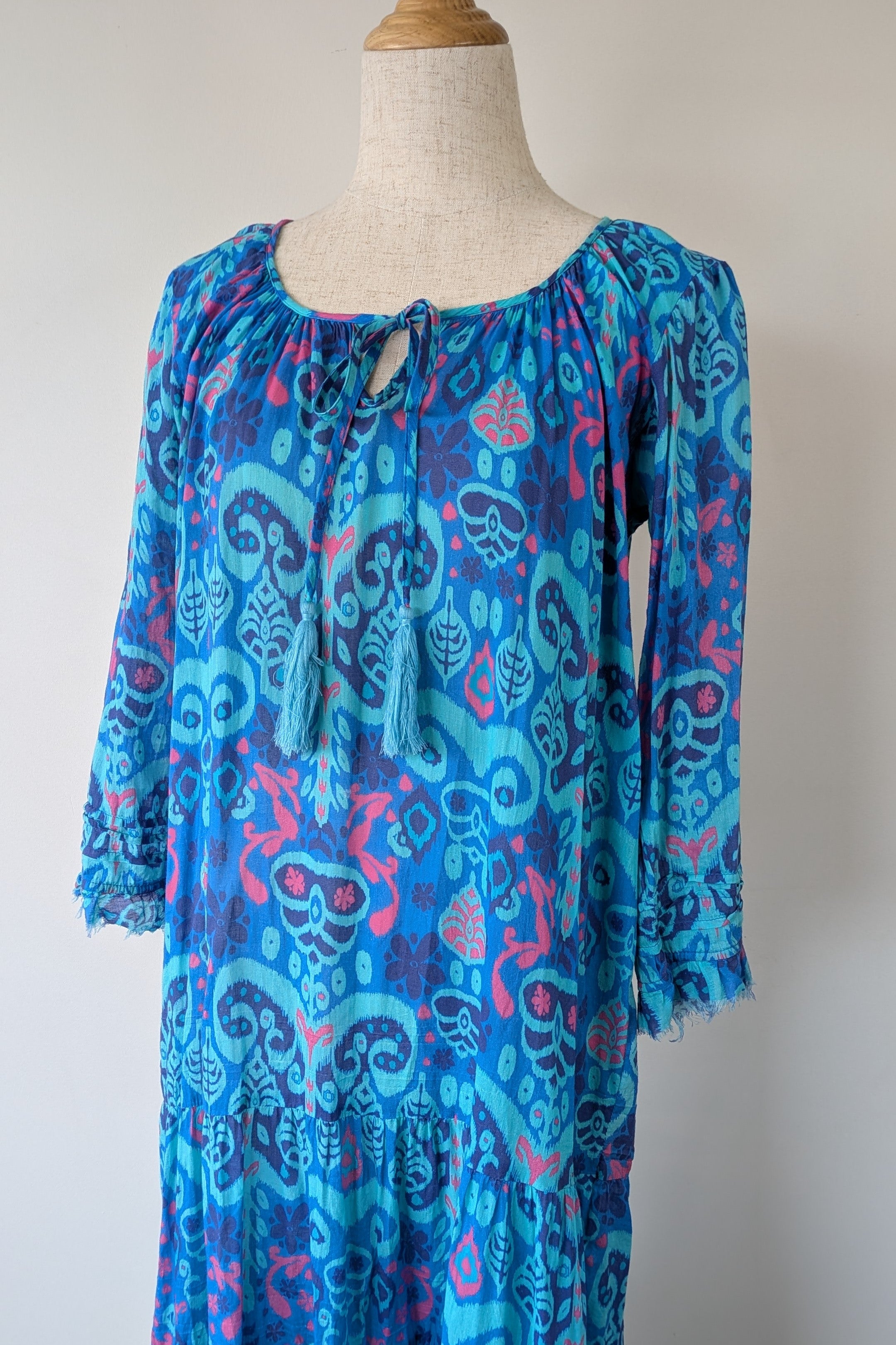 Naudic Cotton Bohemian Midi Dress Size S