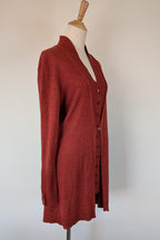 Vintage 90s Meredith Rust Long Cardigan Size 12