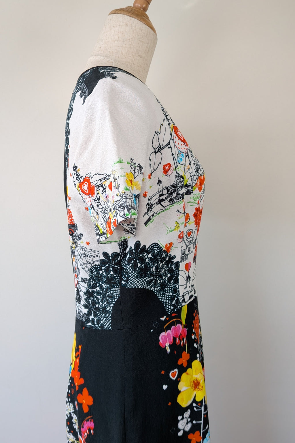 Piccione.Piccione Italian Designer Printed A-Line Dress Size 10/12