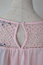 Liz Jordan Designer Collection Rue De Renne Pink Lace Trim Top Size 14 BNWT RRP $99.95