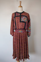 Vintage 80s Diane Freis Georgette Dress Size L