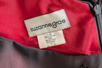 Vintage Y2K Suzanne Grae Red & Black Overlay Dress Size 12