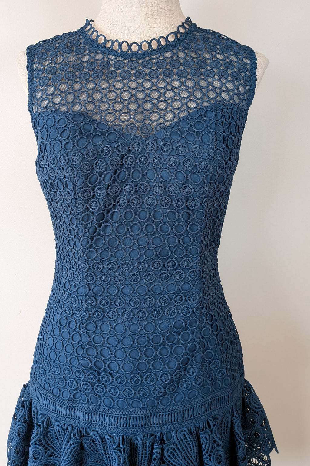 Review Teal Lace Drop Waist Dress Size 6