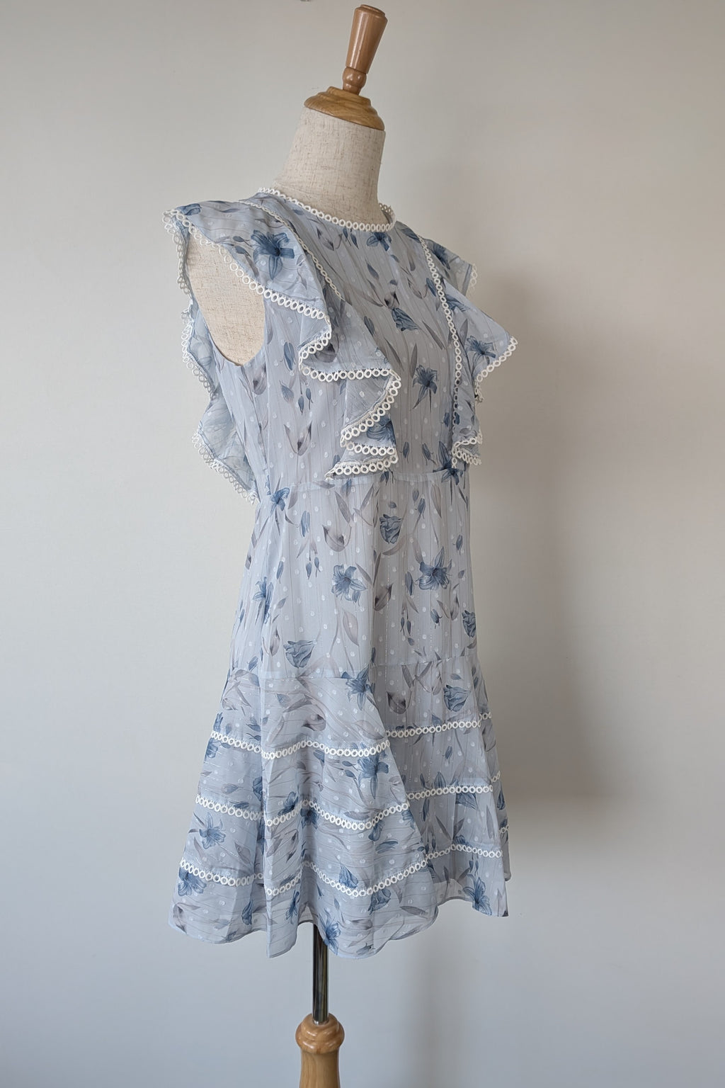 Bardot Junior Sadie Trim Dress in Blue Lily Size 16
