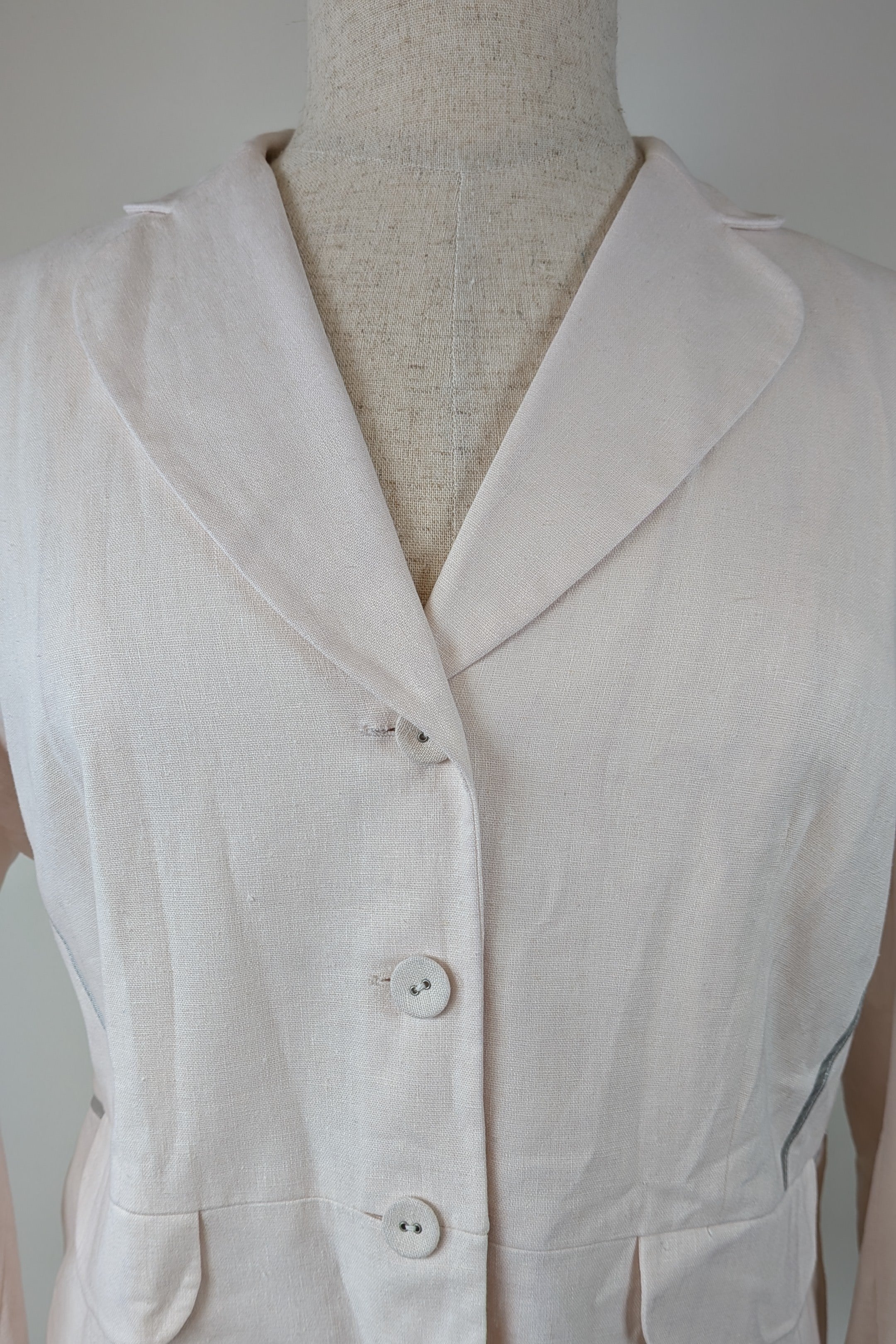 Liz Jordan Waikiki Linen Blend Jacket in Dusty Pink/Silver Size 18 Brand New With Tags RRP $169.95