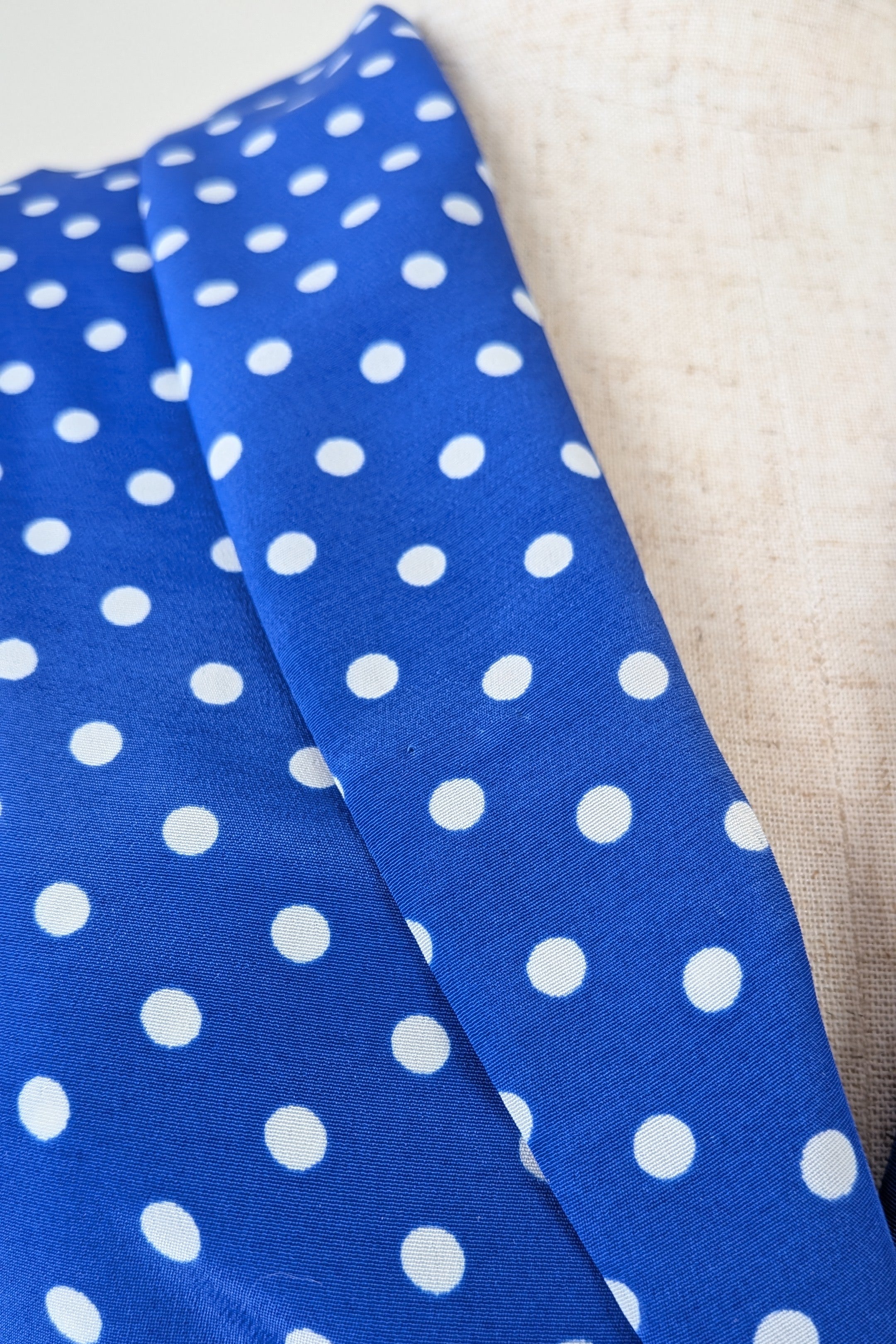 Vintage 80s Today's Classics Blue & White Polka Dot Pleated Tea Dress Size 12