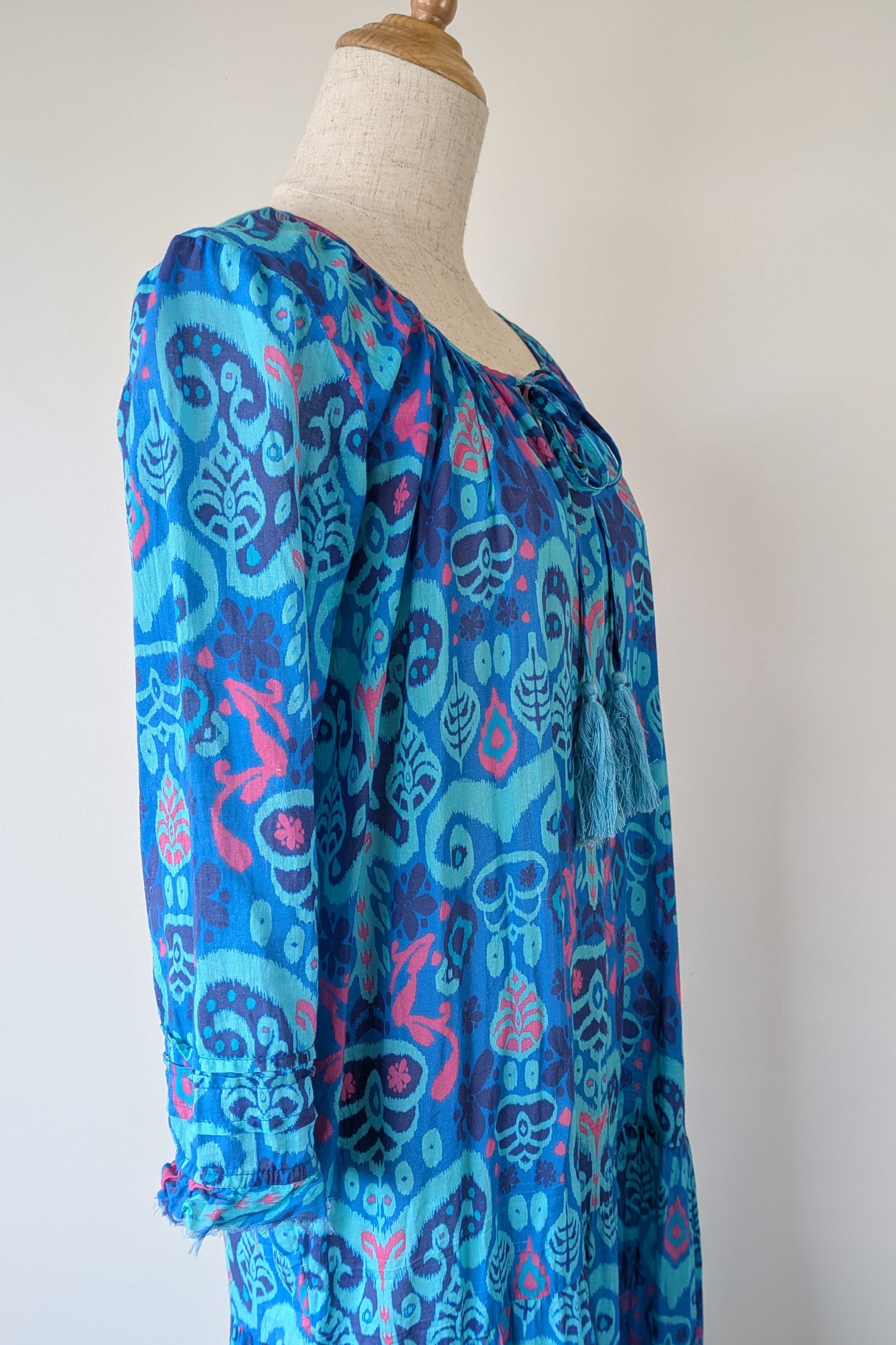 Naudic Cotton Bohemian Midi Dress Size S