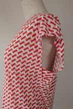 Country Road Geometric Red White Print Top Size S