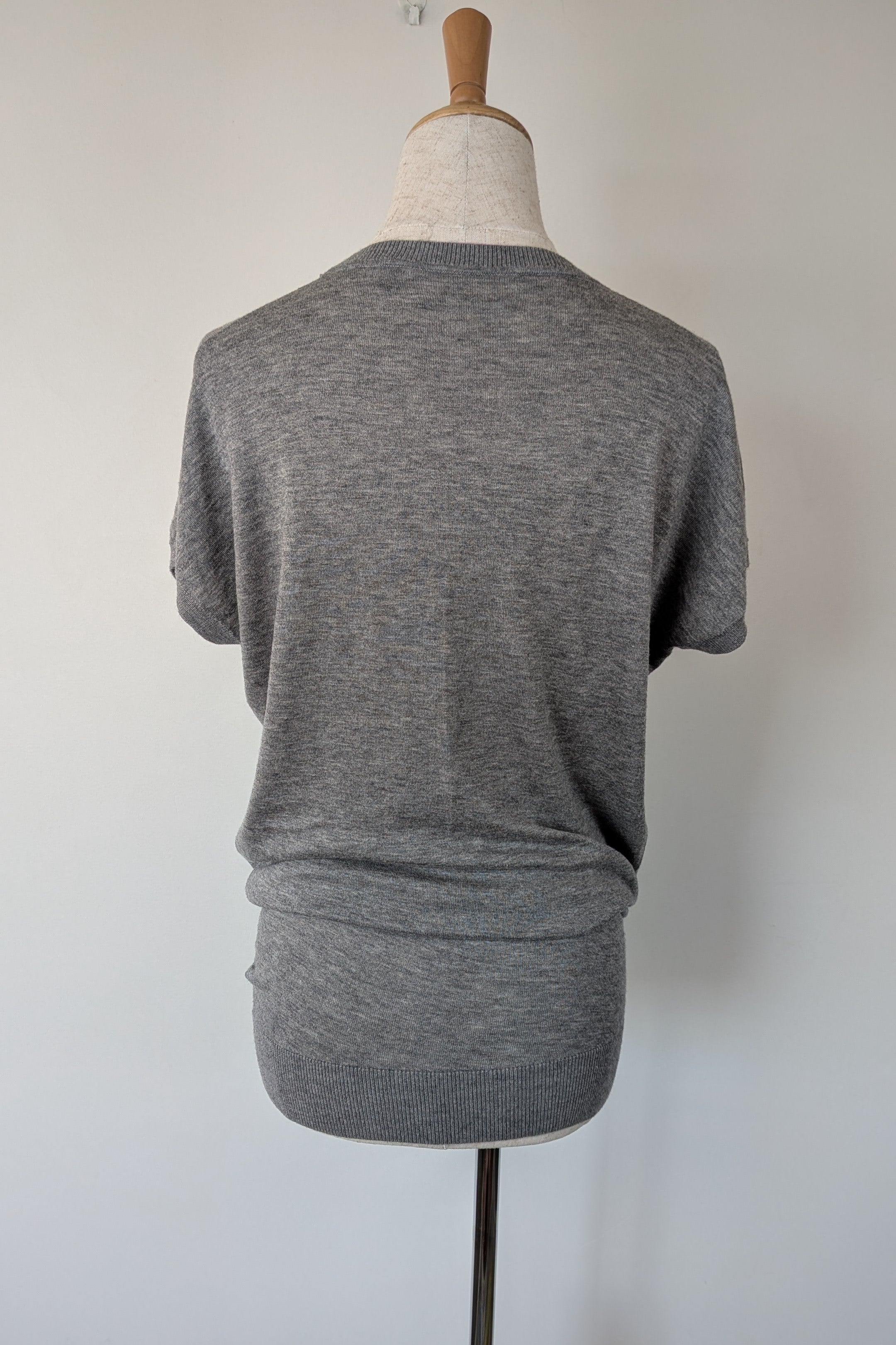 Country Road Grey Merino Wool & Silk Asymmetric Long Knit Top Size XXS