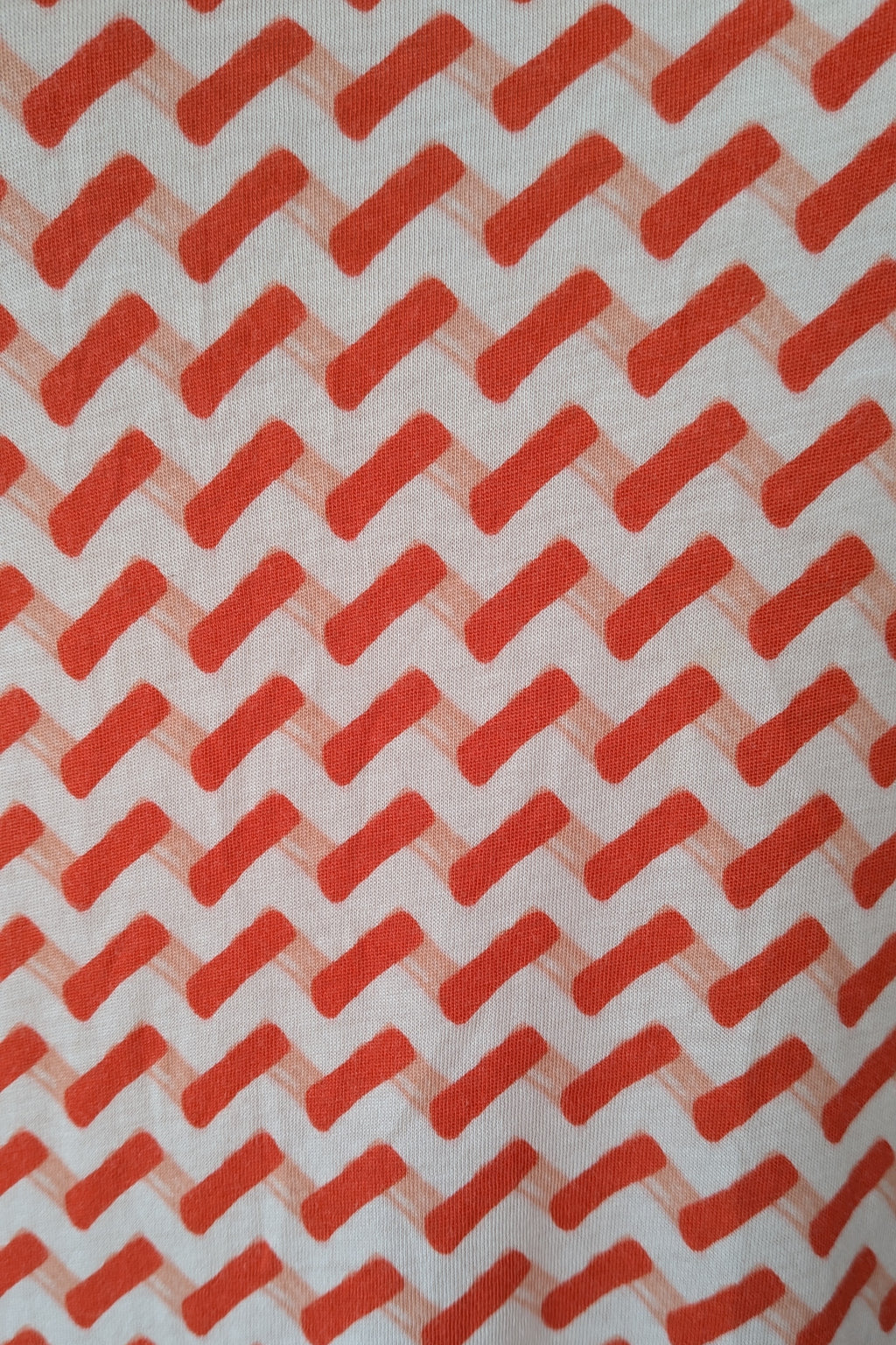 Country Road Geometric Red White Print Top Size S
