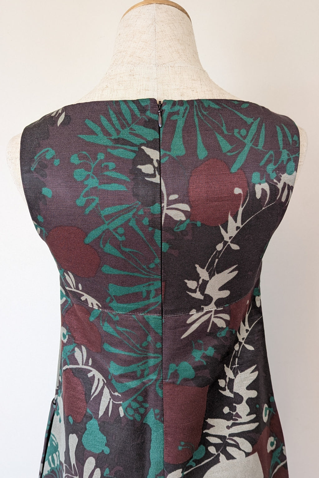 Vintage Cue Botanical Print Shift Dress Size 6