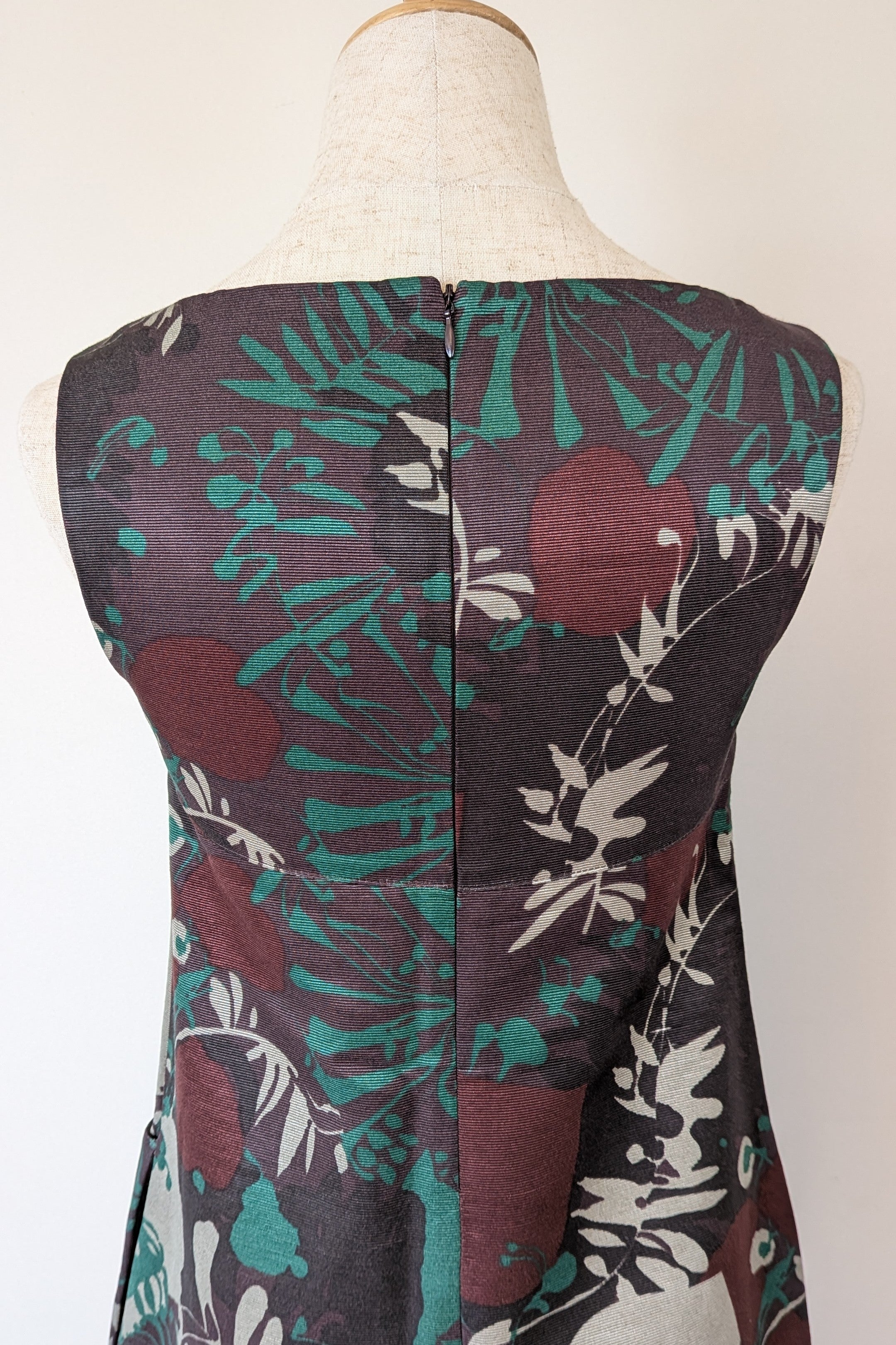 Vintage Cue Botanical Print Shift Dress Size 6