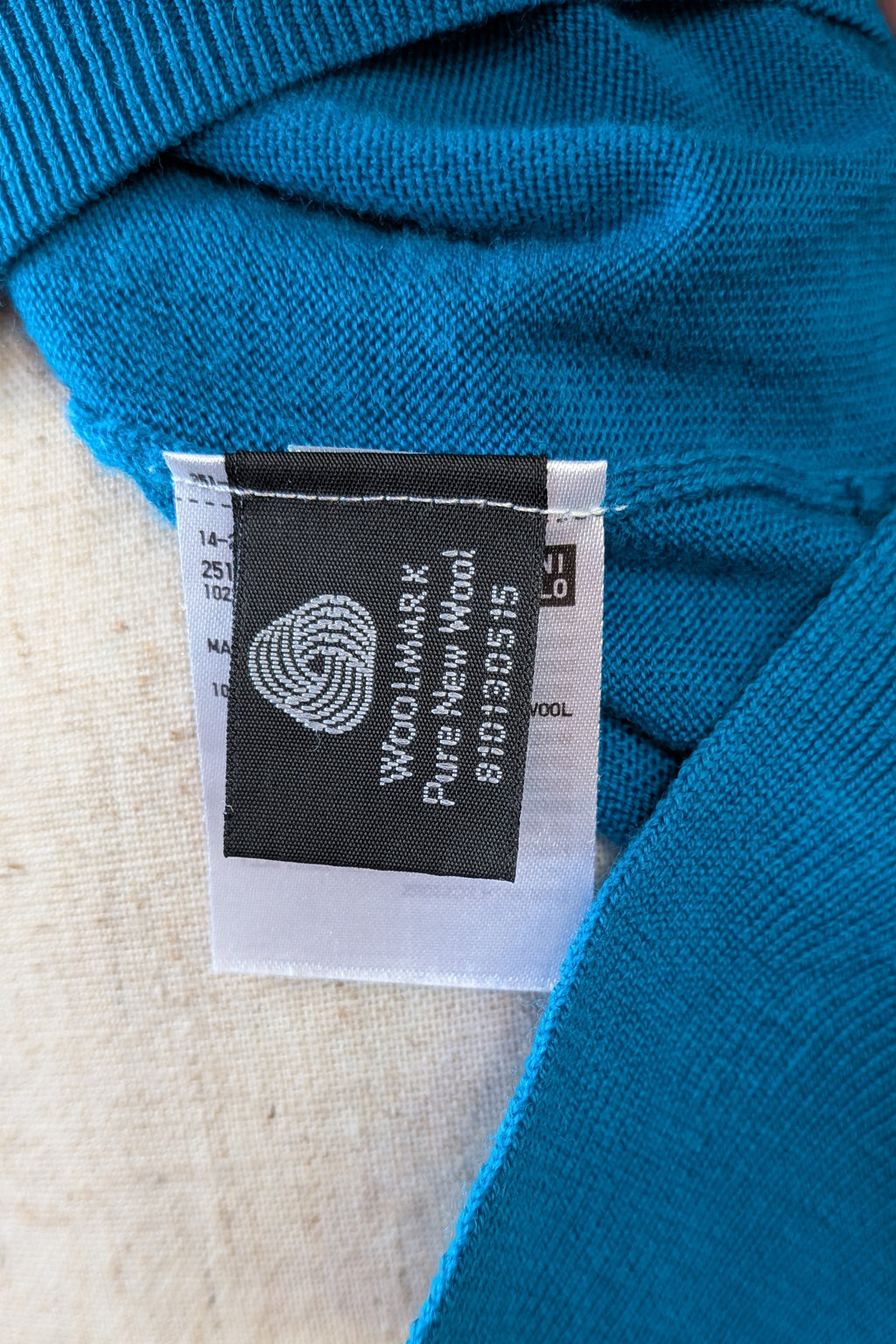 Uniqlo Teal 100% Merino Wool Sweater Size M