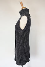 Country Road Grey Wool Cashmere Blend Rib Knit Sleeveless Turtleneck Jumper Size XS