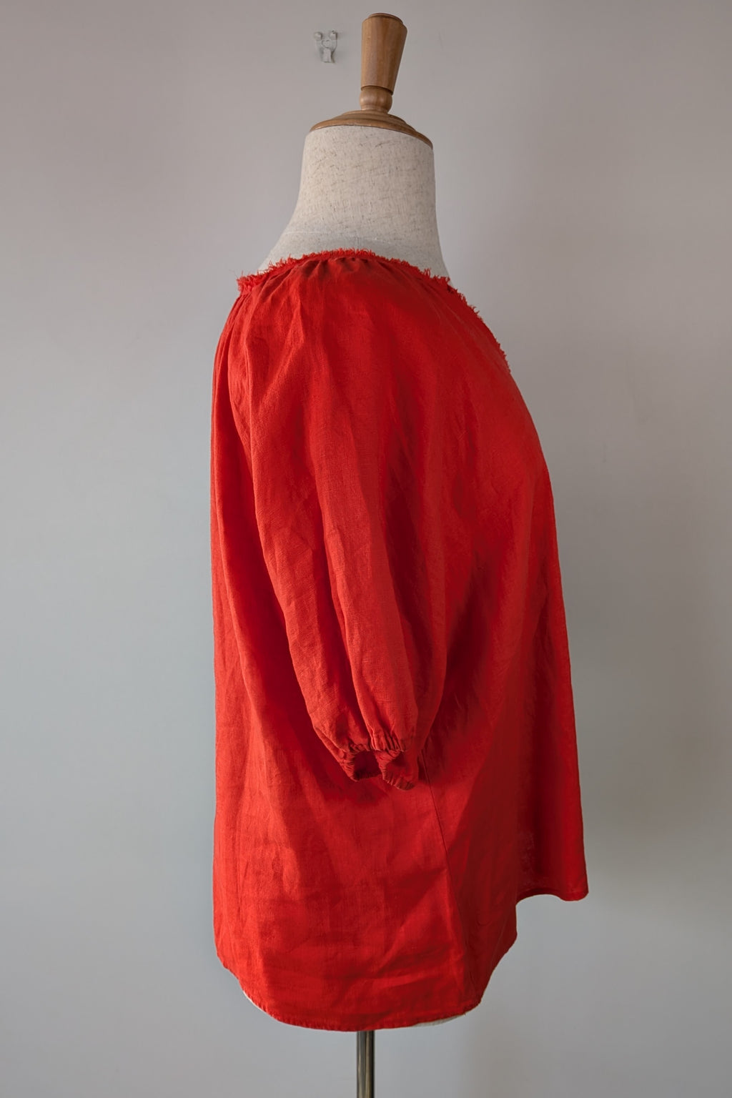 Soul Sparrow Red 100% Linen Top Size XL