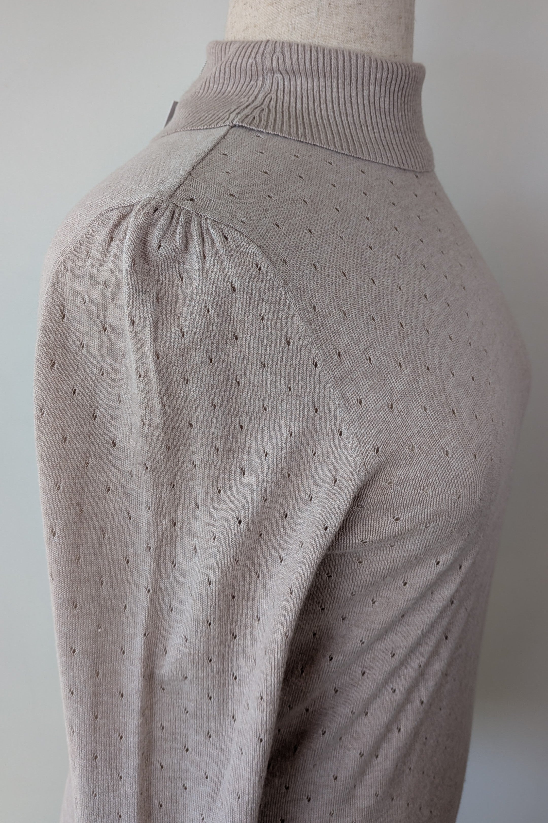 Khoko Pointelle Roll Neck Cinnamon Jumper Size L Brand New With Tags RRP $49.95