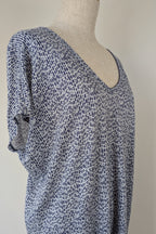 Sportscraft 100% Linen Blue & White Speckled Dress Size 8