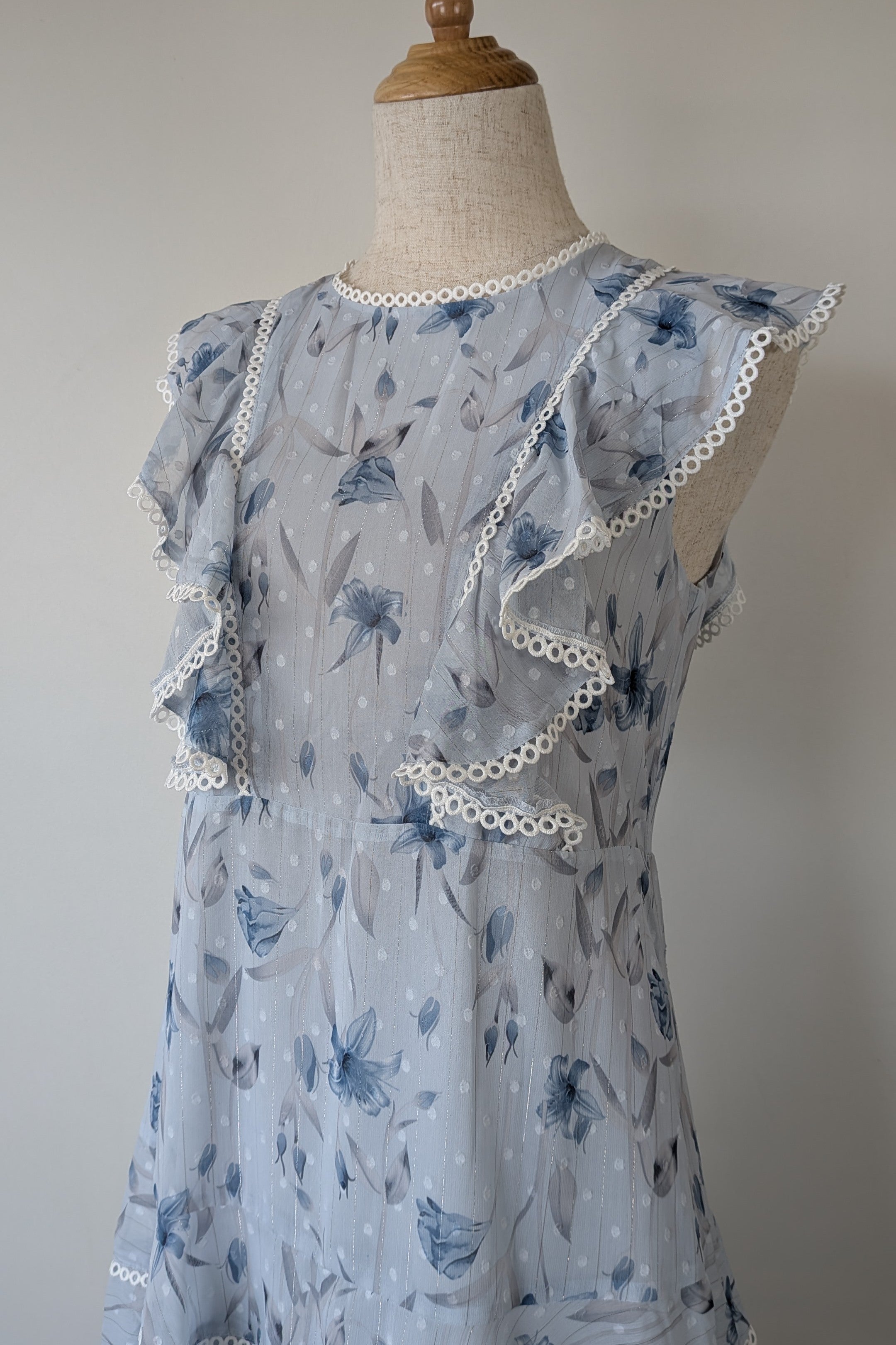 Bardot Junior Sadie Trim Dress in Blue Lily Size 16