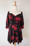 City Chic Crimson Garden Ruched Off The Shoulder Dress Size S