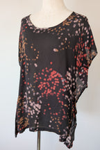 Vintage Y2K Kingan Jones 100% Silk Abstract Dot Top Size 12