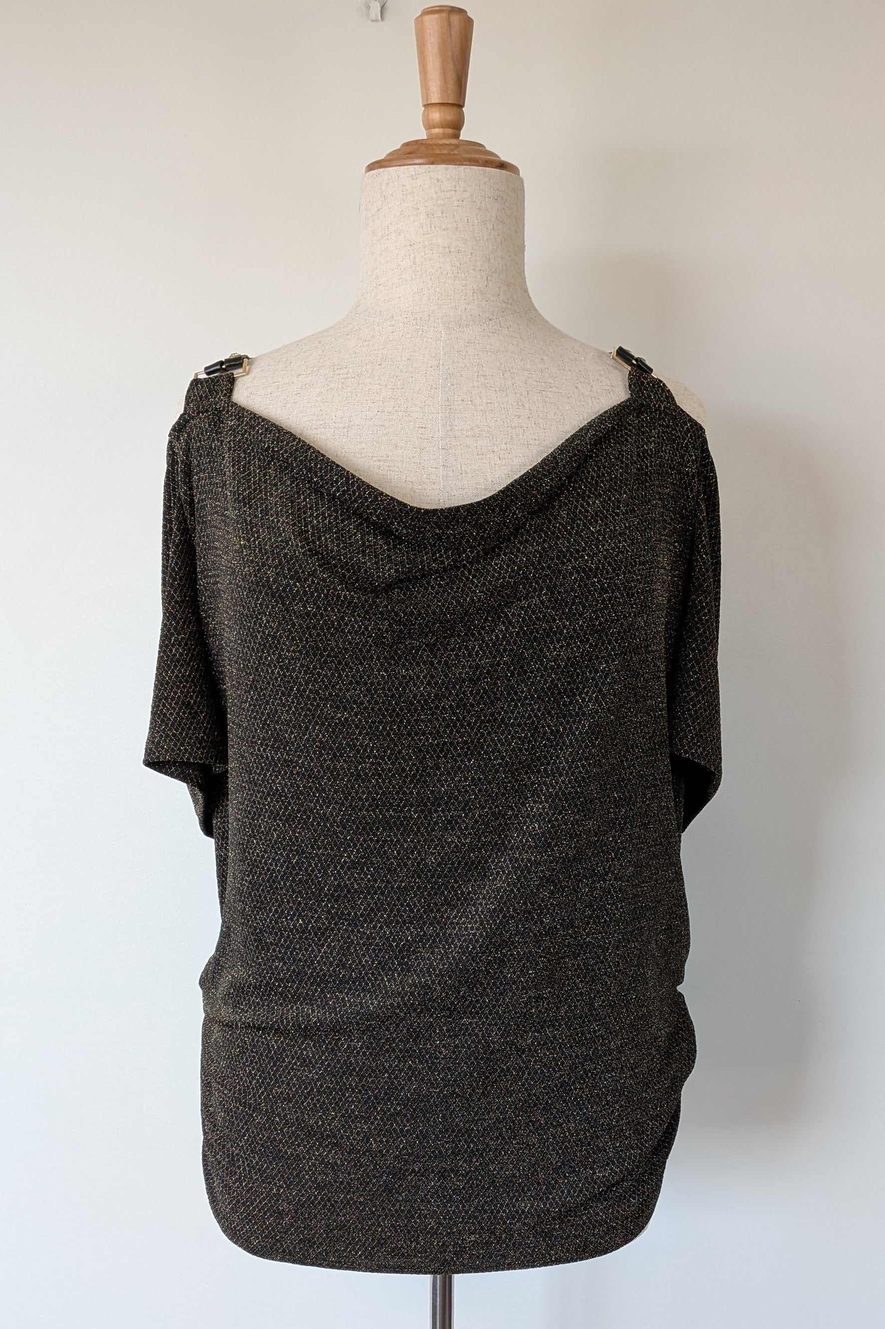 Crossroads Black & Gold Strap Lurex Top Size XXL Brand New With Tags RRP $59.99