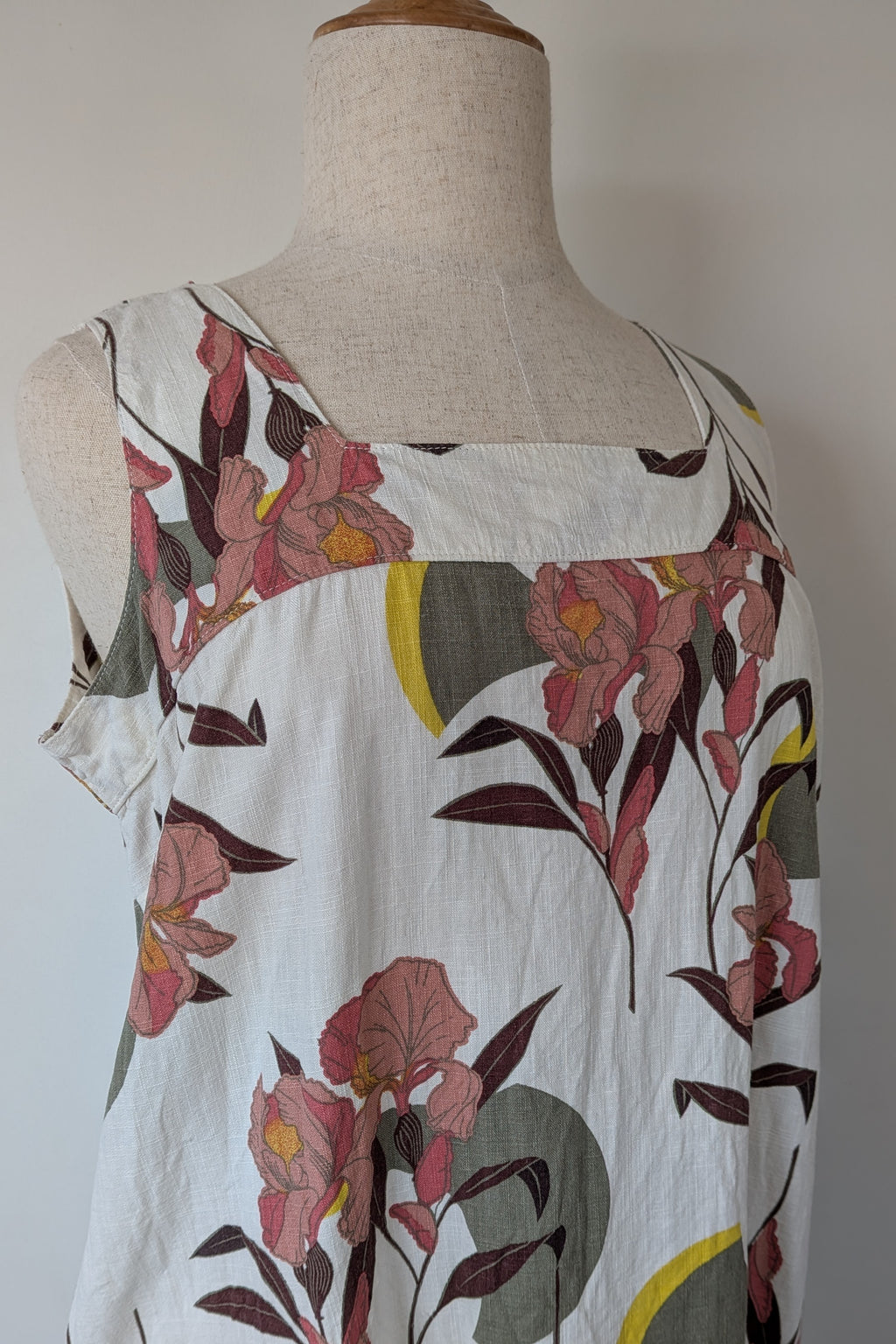 Next Linen Blend Floral Shift Dress Size 20